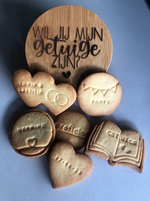 Porseleinen Koekjespot met Bamboedeksel (incl. circa 300gr koekjes naar keuze)