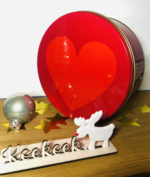 Koekblik Hart (incl. circa 700gr koekjes naar keuze)