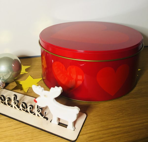 Koekblik Hart (incl. circa 700gr koekjes naar keuze)