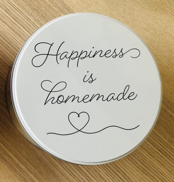 Koekblik Happiness is Homemade (incl. circa 500gr koekjes naar keuze)