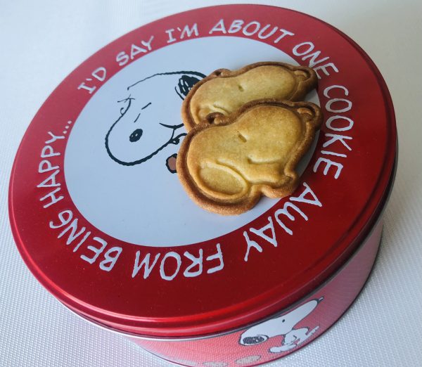 Koekblik Snoopy (incl. circa 500gr koekjes naar keuze)